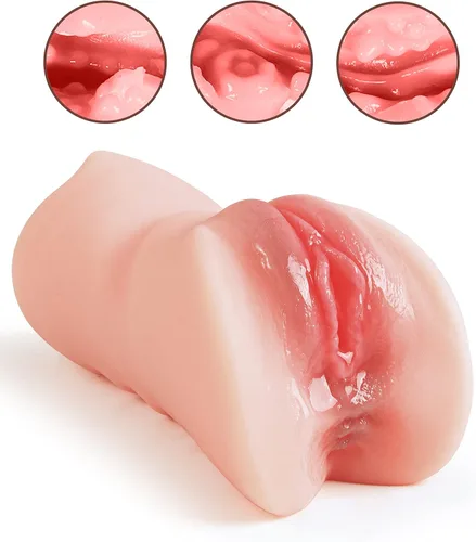 Miniatura 4 de Masturbador masculino de bolsillo 3 en 1, muñeca sexual con vagina texturizada 3D, ano apretado y palo de secado, juguete sexual para adultos, Piel