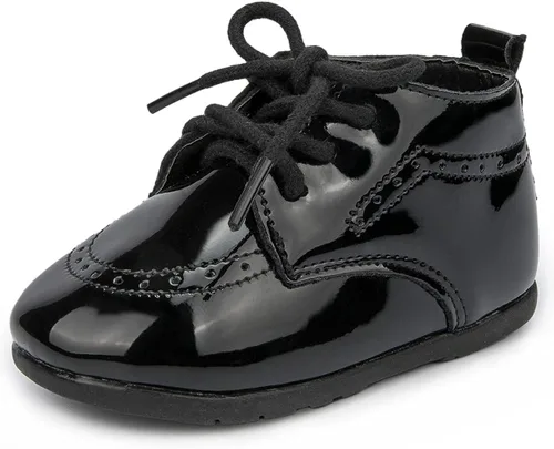 ohsofy Zapatos Oxford de piel sintética para bebés y niños, zapatos de vestir de boda de suela suave y goma