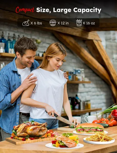 Miniatura 7 de Nuwave Horno de Convección y Freidora de Aire Eléctrico Combo con Calentadores de Funda, Sabor de Asado Auténtico, Nuevo Sistema de Convección 2024