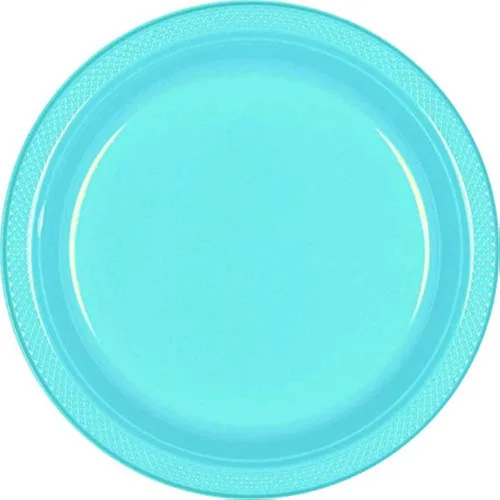 Platos redondos de plástico azul caribeño vibrante, 9 pulgadas (10 paquetes de 20), diseño de calidad premium, ideales para cualquier evento o fiesta