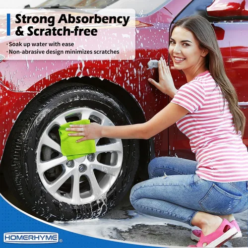 Miniatura 6 de Toallas de microfibra para automóviles, paquete de 24 paños de limpieza de microfibra, toallas de limpieza de 11.5 x 11.5 pulgadas, absorbentes a