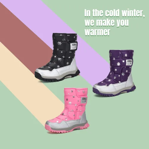 Miniatura 7 de Mishansha - Botas de nieve para niñas, niños niños pequeños niños grandes invierno, cálidas, impermeables, antideslizantes, anti colisión, corte