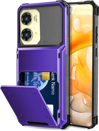 Miniatura 10 de COOYA Funda para Moto G Stylus 2024 con 5 ranuras para tarjetas de crédito, funda con tapa para G Stylus 2024, bolsillo trasero, doble capa, carcasa