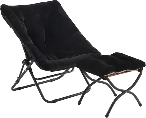 Miniatura 13 de Tiita Silla Cómoda Plegable, Silla de Acento Plegable de Gran Tamaño de Piel Sintética Suave, Silla de Descanso Perezosa para Niños, Adolescentes