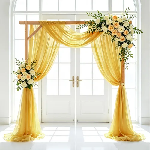 Miniatura 11 de Tela para Drapeado de Arco de Boda Azul Real 20 FT 1 Panel Cortinas de Gasa Azul Cortinas de Telón de Fondo Transparentes Arcos de Boda
