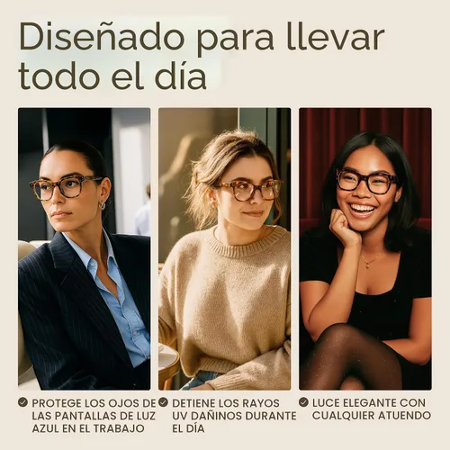 Miniatura 6 de miyya Gafas de luz azul para mujeres y hombres – Monturas gruesas de gran tamaño bloqueador de luz UV y azul, accesorios elegantes para gafas