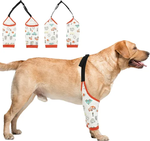 Miniatura 9 de Traje de recuperación para perros para piernas delanteras, mangas de recuperación para perros después de una cirugía con banda elástica, coderas