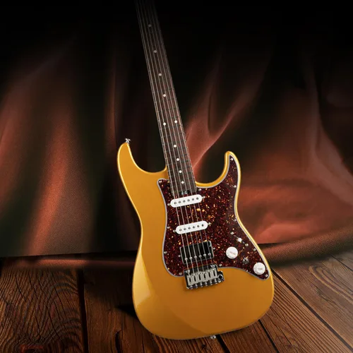 Miniatura 6 de EART Guitarras eléctricas de 6 cuerdas DMX-9TC Golpeador de tortuga roja Cuerpo sólido de caoba tostado y pastillas Alnico v Tonos versátiles