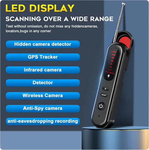 SEVENPARK Detector de Cámara Oculta - Buscador de Cámara Portátil 2025, Detector de Rastreador GPS, Escáner de Señal Inalámbrica RF para Oficina,