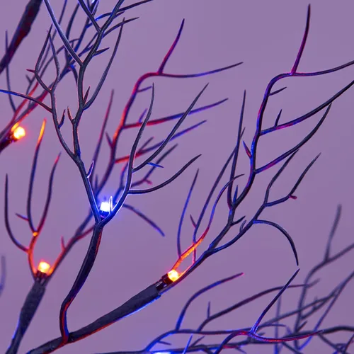 Miniatura 5 de LIGHTSHARE Bonsái de sauce de Halloween de 26 pulgadas, 20 luces LED, árbol espeluznante artificial negro para el hogar, festival, belén, fiesta