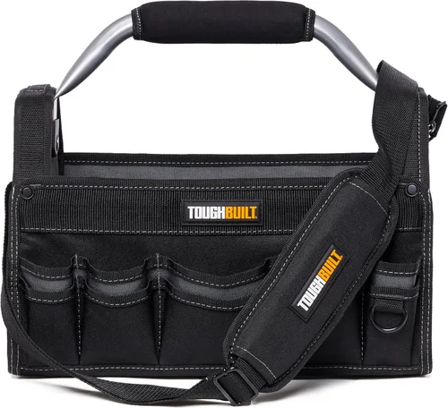 ToughBuilt – Bolsa de herramientas de construcción de 15 pulgadas, bolsa de tela balística 1680D con parte superior abierta resistente con mango de