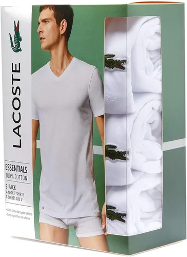 Miniatura 2 de Lacoste Paquete de 3 camisetas esenciales de 100 algodón con cuello en V para hombre