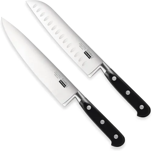 Miniatura 9 de Cooks Standard Juego de cuchillos clásicos para carne, acero inoxidable de alto carbono, mango ergonómico, 6 piezas, color negro