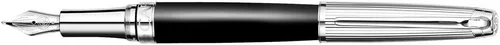Miniatura 5 de Caran d'Ache Leman Pluma Estilográfica Mediana Bicolor Plateado - Negro