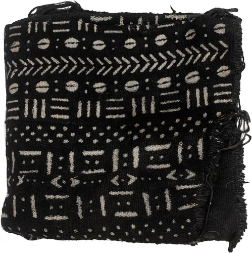 Miniatura 17 de The Bead Chest Tela de barro Bogolan Mali color negro ébano – Tejido africano hecho a mano de África Occidental – 40 x 64 pulgadas – Ideal