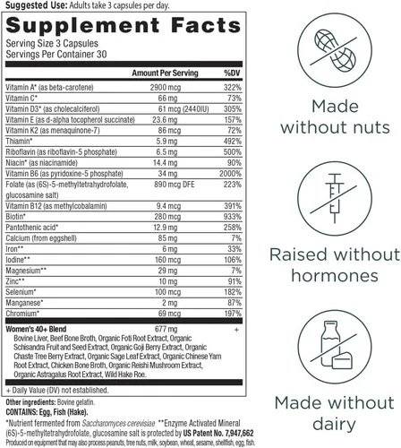 Miniatura 3 de Ancient Nutrition Multivitamin para mujeres 40, multivitamínico y apoyo inmunológico con vitamina D y C, 20 vitaminas y minerales, apoyo