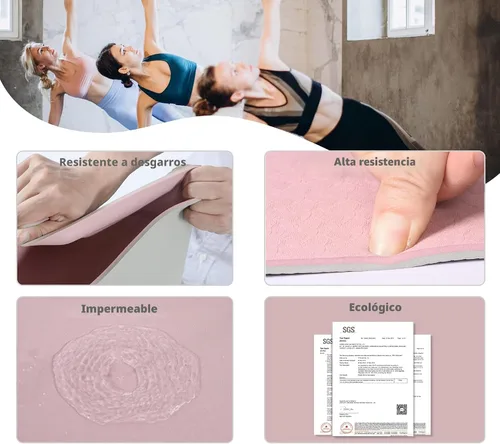 Miniatura 3 de Alfombrilla de yoga antideslizante, esterillas de fitness de pilates, ecológicas, antidesgarros, de 1/4 de pulgada de grosor, esterillas de yoga