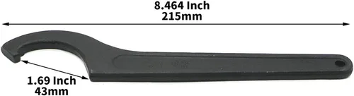 Miniatura 6 de LingGan Llave inglesa de gancho C para tuerca redonda de 2.165-2.441 in, herramienta de llave de gancho ajustable negra, herramientas de mano