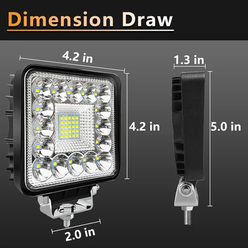 Miniatura 2 de Luces LED para tractor de 4 pulgadas con forma de cubo de 12 V, 120 W, luces antiniebla para camiones, barcos, SUV