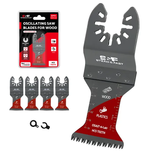 S&F STEAD & FAST 6 hojas de sierra oscilantes, dientes japoneses, cuchillas oscilantes de borde curvado para madera, plástico, cuchillas universales