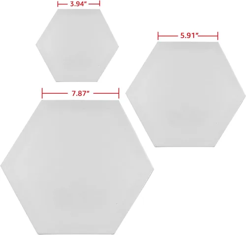 Miniatura 2 de HVEST Tableros de lienzo hexagonales para pintar, paneles de lienzo blanco en blanco para pintura acrílica de acuarela al óleo, paquete de 6