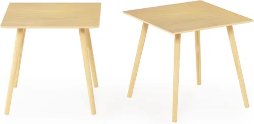 Miniatura 13 de Furinno Classic Homey - Mesa auxiliar cuadrada Parsons (2 unidades), color blanco