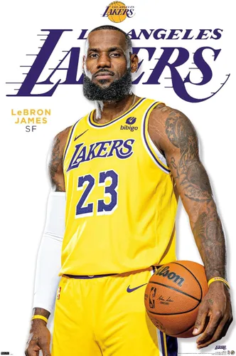 NBA Los Angeles Lakers - Póster de pared de la serie 23 de LeBron James, 34 pulgadas de largo x 22.4 pulgadas de ancho, versión sin marco