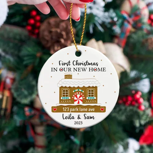 Miniatura 3 de Adorno de primera Navidad en nuestro nuevo hogar, adorno personalizado para el primer hogar de Navidad 2026, regalo de recuerdo de casa para parejas