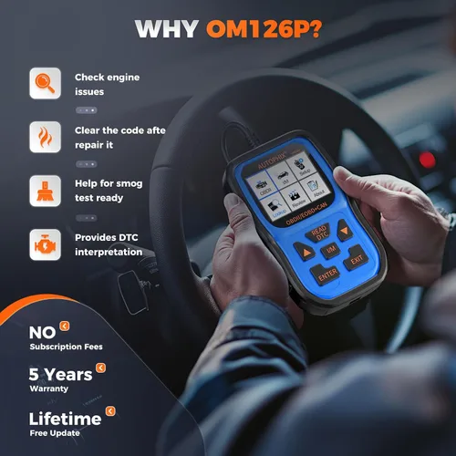 Miniatura 2 de AUTOPHIX Escáner OM126P+ OBD2, lector de código de luz de verificación del motor, escáner de código de automóvil para diagnóstico automotriz, leer