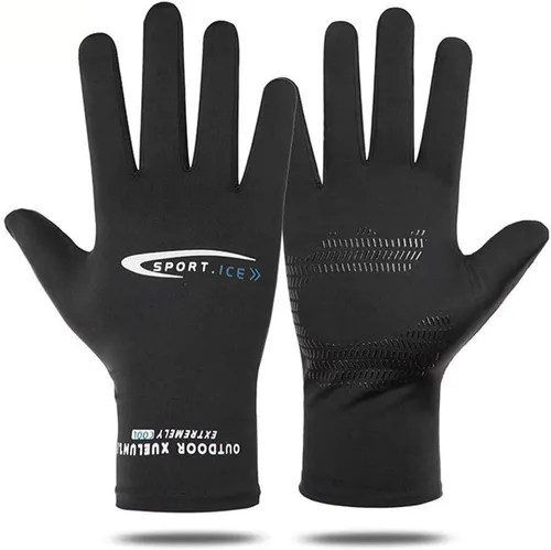 Holiberty Lightweight Silk Summer Gloves Non-Slip Outdoor Sports Driving Cycling Gloves Winter Warm Running Glove Liner Sun UV Protection Fishing