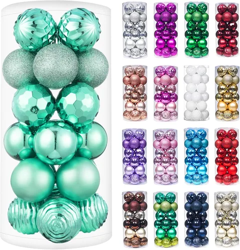 Miniatura 74 de XmasExp - Juego de 24 adornos de bola de Navidad mini irrompibles, adornos para árbol de Navidad, bolas de árbol de Navidad de 30 mm/1.18 pulgadas
