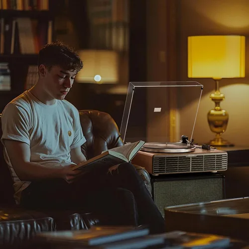 Miniatura 7 de XJ-HOME Reproductor de discos de vinilo Bluetooth con altavoces estéreo integrados, tocadiscos de alta fidelidad para discos de vinilo con cartucho