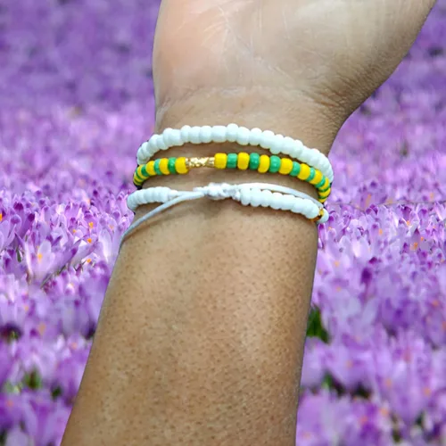 Miniatura 3 de Hecho a mano contra el mal de ojo orishas joyería de protección Ilde elástico elástico ajustable con cuentas unisex amuleto pulsera conjunto