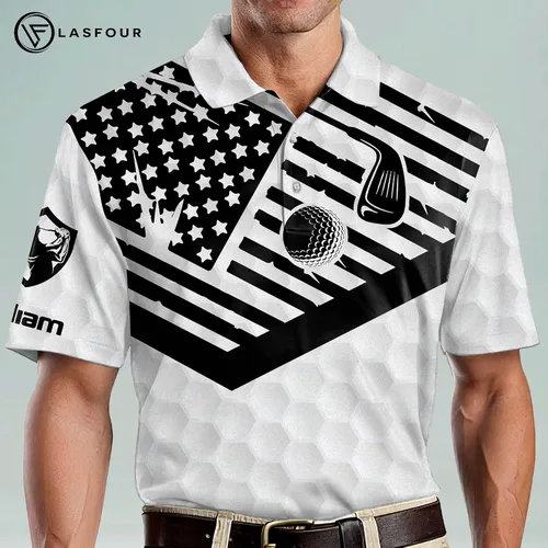 Miniatura 4 de Camisas de golf divertidas personalizadas para hombres Your Hole is My Goal camisas de golf para hombre manga corta Dri Fit polo ligero