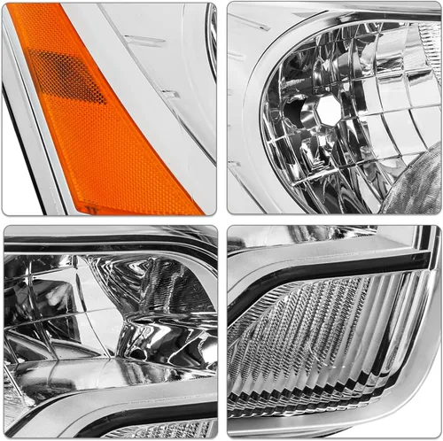 Miniatura 4 de SOCKIR Conjunto de faros delanteros de carcasa cromada para Ford Transit Van 150 250 350 HD de repuesto para Ford Transit Van 150 250 350 HD, lado
