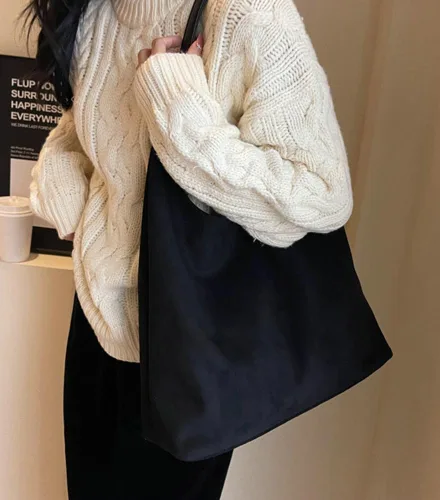 Miniatura 5 de Bolsos de hombro de gamuza para mujer, bolso de mano grande, bolso retro, bolso casual de trabajo para mujer con asa superior