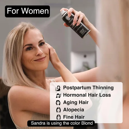 Miniatura 5 de Mane Spray micromineral para engrosar el cabello y espray de retoque de raíces, volumen instantáneo y cobertura de raíces para cabello fino o fino