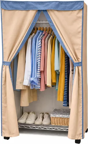 Miniatura 9 de Formosa Covers Funda portátil para estante de ropa, protege tu ropa del polvo, mantiene tu habitación organizada en beige caqui (solo funda)