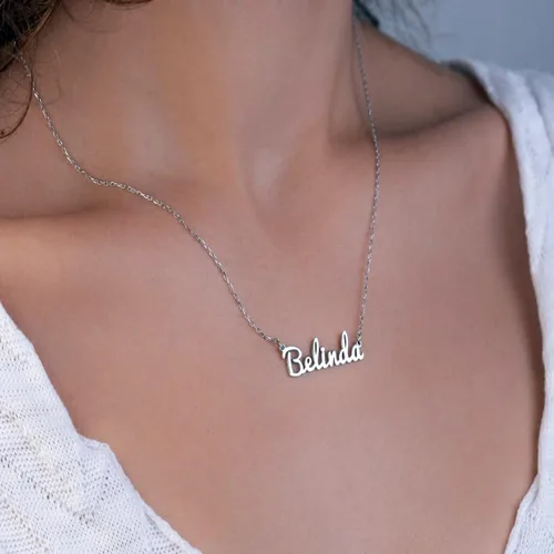 Miniatura 2 de Dreamdecor - Collar con dije, nombre personalizado, plata de ley, regalo de joyería para mujer
