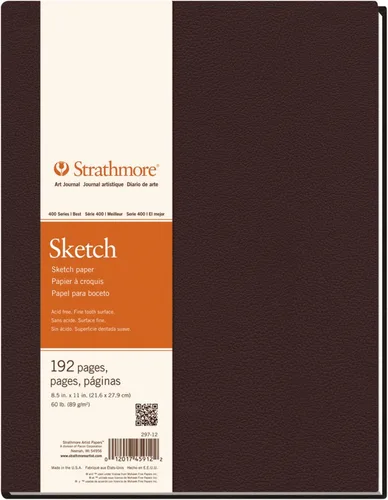 Strathmore Cuaderno de Arte, Libro de Bocetos, 11x14 pulgadas, 96 hojas - Papel de boceto para artistas para dibujo, ilustración, estudiantes de