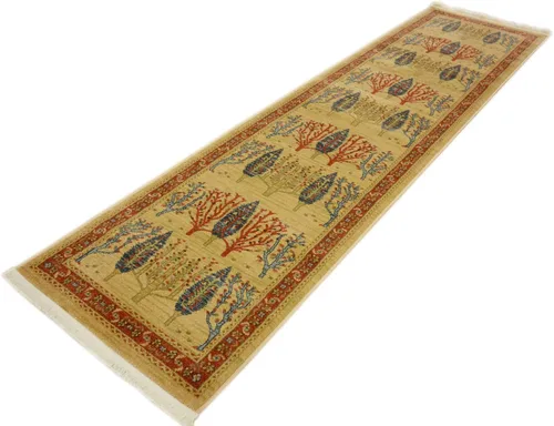 Miniatura 6 de Unique Loom Fars Collection - Alfombra moderna de diseño botánico inspirado en tribal, 2 pies 7 pulgadas x 10 pies 0 pulgadas, bronceado/rojo