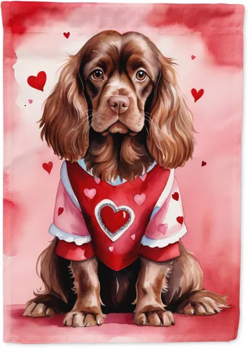 Miniatura 40 de Caroline's Treasures DAC5292CHF - Bandera de Border Collie My Valentine House para porche, grande, con manga para porche, para colgar en la pared
