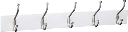 Miniatura 8 de Amazon Basics - Perchero de pared rectangular estilo casa de campo con ganchos de almacenamiento, 5 ganchos, color madera de granero Casa de campo