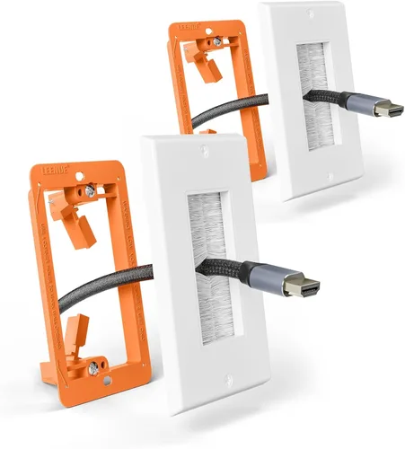 Miniatura 11 de Placa de pared con cepillo con soporte de montaje, cubierta decorativa para pasar cables de bajo voltaje, ocultador de cables de una sola banda