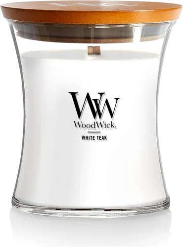 Miniatura 18 de WoodWick Santal Myrrh - Vela grande en frasco con forma de reloj de arena, cera de mezcla de soya prémium, mecha de madera Pluswick Innovation
