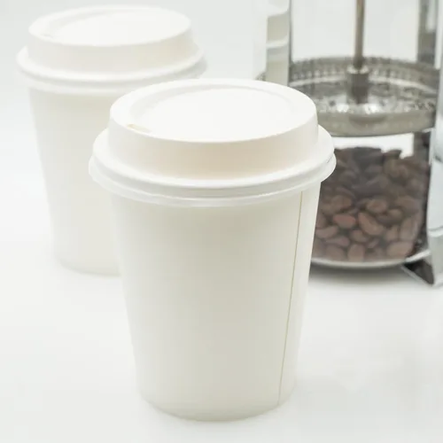 Miniatura 6 de Golden Apple, Tazas de café desechables de papel blanco de 10 oz. Tazas y tapas Cantidad 50 tazas por paquete. Perfecto para bebidas calientes