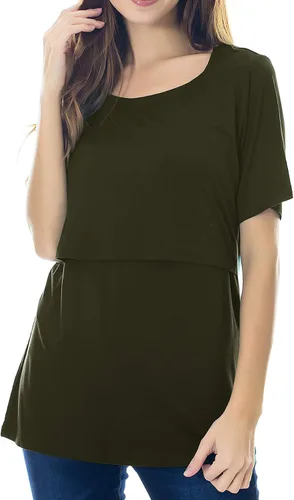 Miniatura 6 de Smallshow - Camisetas de mujer para maternidad, manga corta prendas de lactancia
