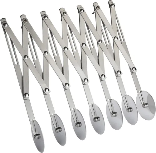 Miniatura 8 de Cortador de pastelería de acero inoxidable de 5 ruedas, rodillo de pasta expandible para fideos, pizza, corteza de pastel, divisor de galletas