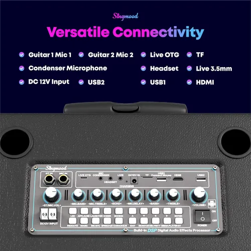 Miniatura 8 de Máquina de karaoke para adultos, con pantalla de letras, altavoz Bluetooth grande portátil inteligente, 2 micrófonos inalámbricos, sistema