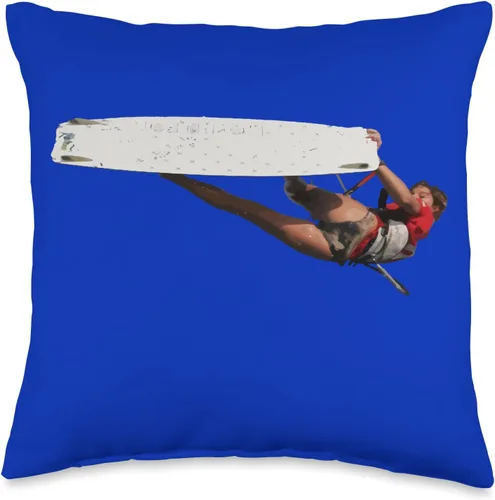 Kitesurf Gifts and Surf Lover Tees by taiche Kitesurfer Freestyle Action - Almohada con ilustración a color, 16 x 16 pulgadas, multicolor